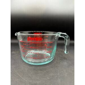 Vintage Pyrex Glass Measuring Cup: 4-Cup with Red Markings